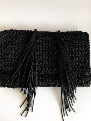knitting bag black handmade