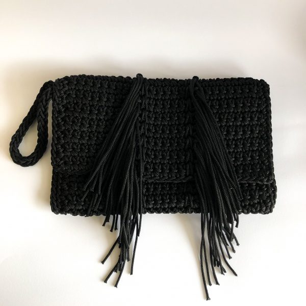 knitting bag black handmade
